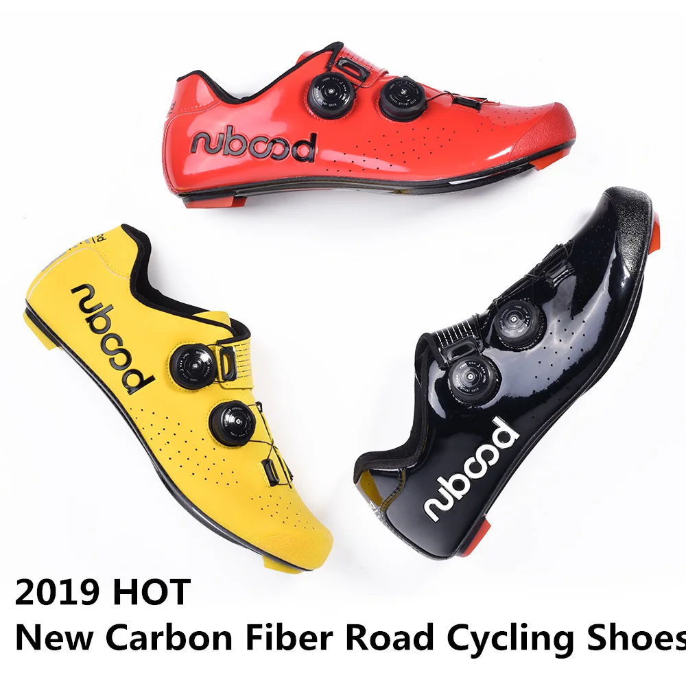 2019 nuevos zapatos de ciclismo de carretera de fibra de carbono de auto-bloqueo ultraligero y transpirable desgaste antideslizante profesional de carreras de bicicletas zapatos