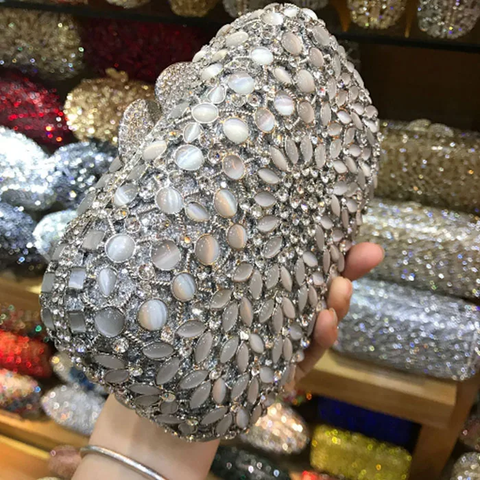 Женская вечерняя ажурная сумка с золотыми кристаллами Свадебный торжественный