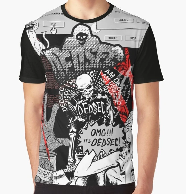 

All Over Print T-Shirt Men Funy tshirt Dedsec Design #1 Short Sleeve O-Neck Graphic Tops Tee women t shirt