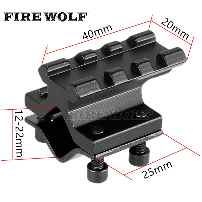 

FIRE WOLF Adjustable Universal Rail 20mm Picatinny/weaver Barrel Mount Rail Adapter For Scope Laser Flashlight Converter