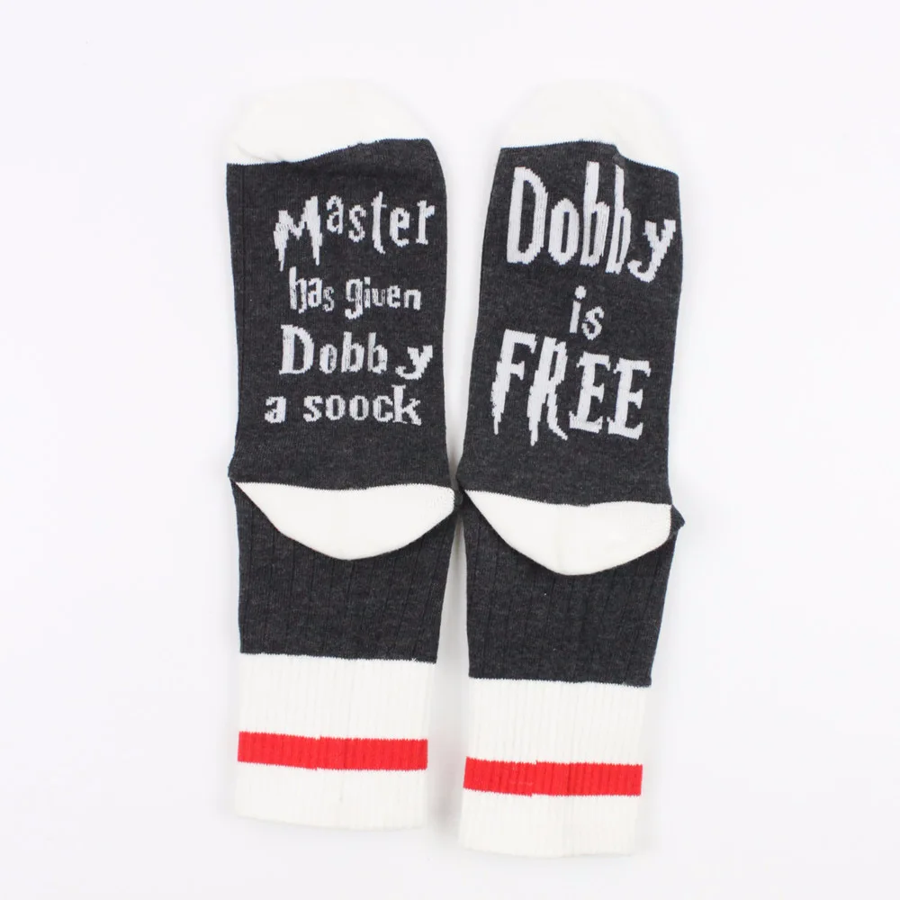 1 пара носков из Добби, новый стиль осенне-зимних женских забавных серых носков унисекс для повседневной носки из хлопка, Meias