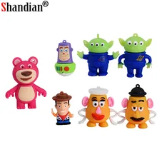 SHANDIAN USB флэш-накопитель История игрушек мультфильма Базз Лайтер Флешка 64 ГБ 32 ГБ 16 ГБ 8 ГБ 4 ГБ карта памяти Флешка мини-подарки