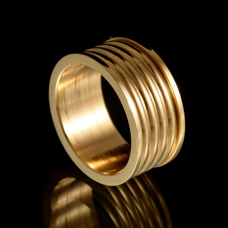 Хит! Мужские кольца на палец, титановое кольцо из нержавеющей стали, Золотое кольцо 10 мм, мужские подарки, свадебные мужские ювелирные изделия