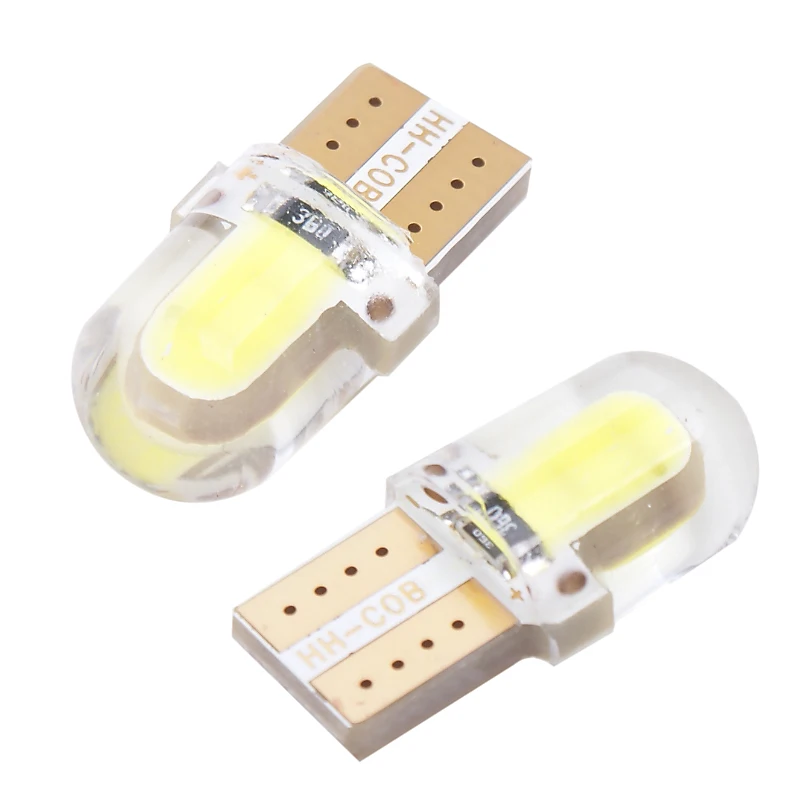 10 piezas LED t10 w5w 194 led 168 COB 8SMD luces led para auto de la cuña de la lámpara CANBUS de sílice brillante bombillas de luz blanca focos led automovil