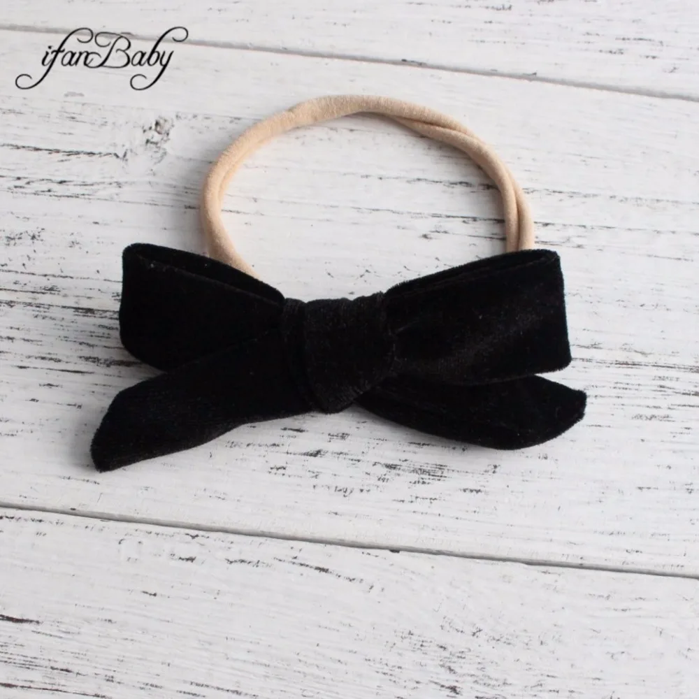 Velvet Bow Girl Nylon Headband 14