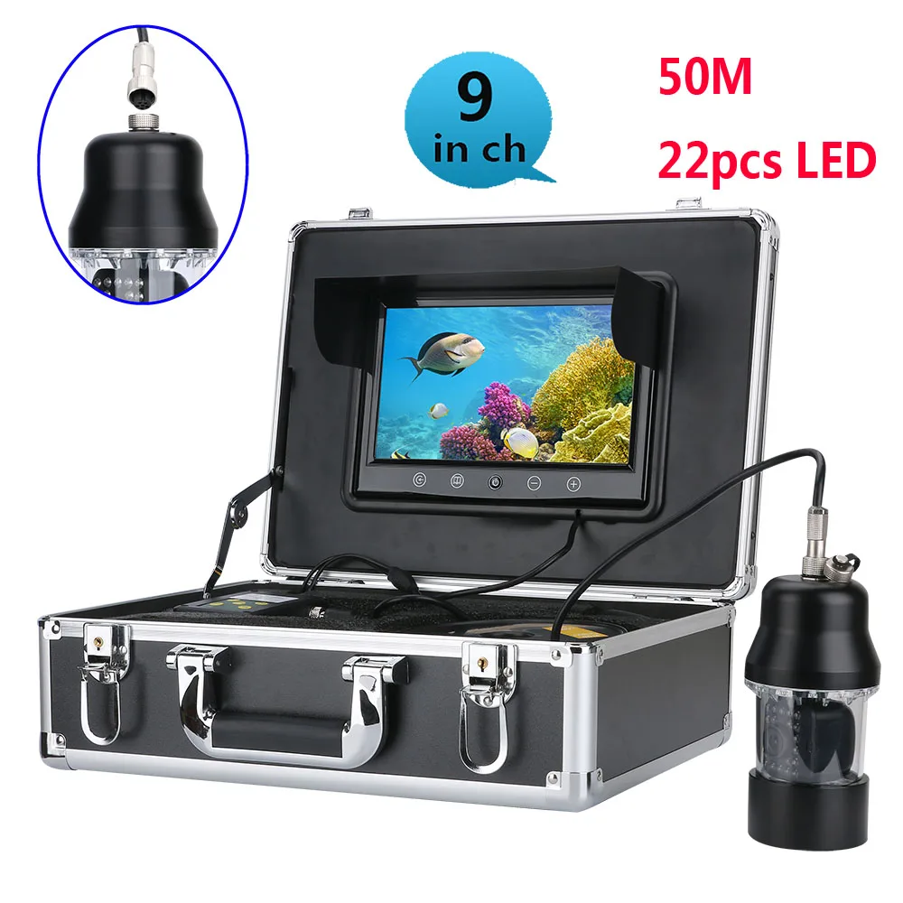 

Free Shipping! 50M CCD Underwater Fishing Camera - 360 Degree View, Remote Control, 9 Inch LCD Monitor, 22 x White Lights