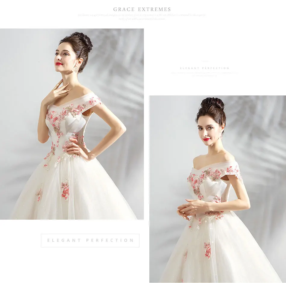 Свадебное платье с вырезом лодочкой, свадебное платье со шлейфом, элегантный светильник цвета шампанского, роскошное цветочное свадебное платье, свадебное платье