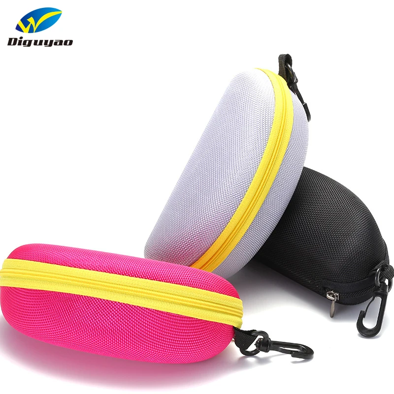

classic 1pc Compression Eye Glasses Hard Case Sunglasses Protector Storage Box black Zipper Hook Sunglass case Cheap Drop Free
