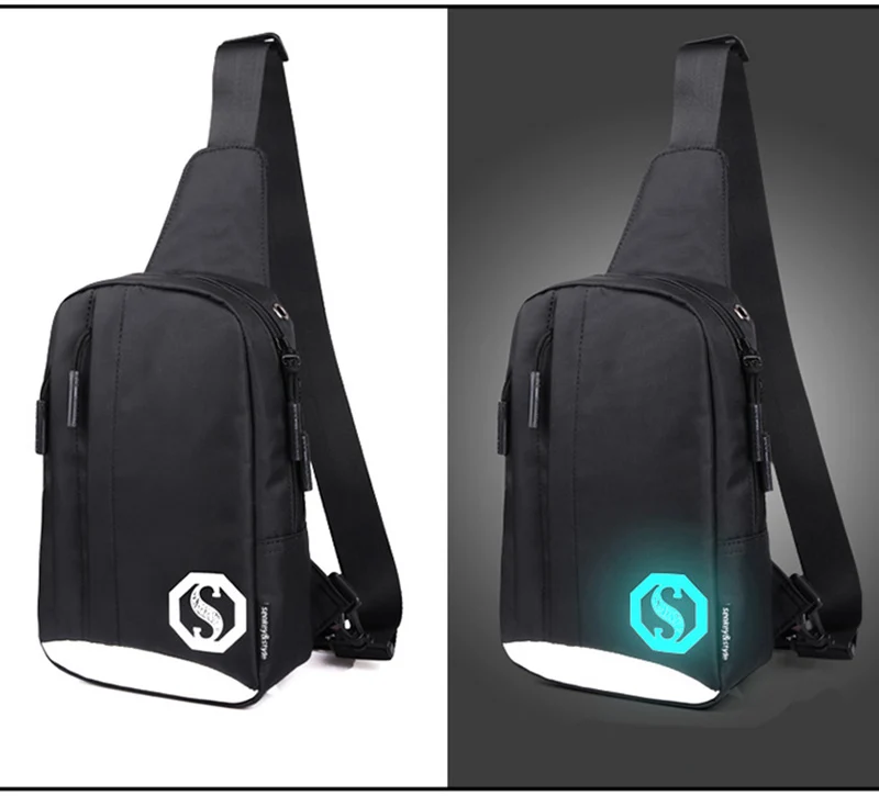 Men Women Backpack USB Charging Oxford Chest Bag Anti Theft Teenager Headphone Hole Night Reflection Design Shoulder Bag BP0221 (6)