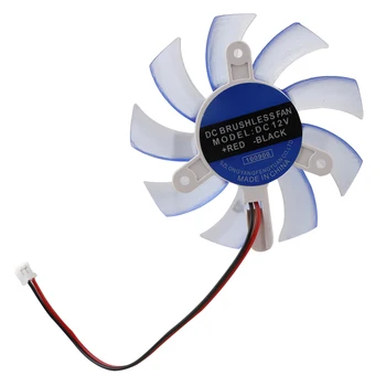 

75mm 2 Pin Connector 12VDC Blue Plastic VGA Video Card Cooling Fan Cooler for Computer 1pcs
