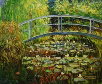 

Hand Painted Water LIly Pond Claude Monet Painting Reproduction Oil Canvas Painting Wall Art Picture Painting for Living Room