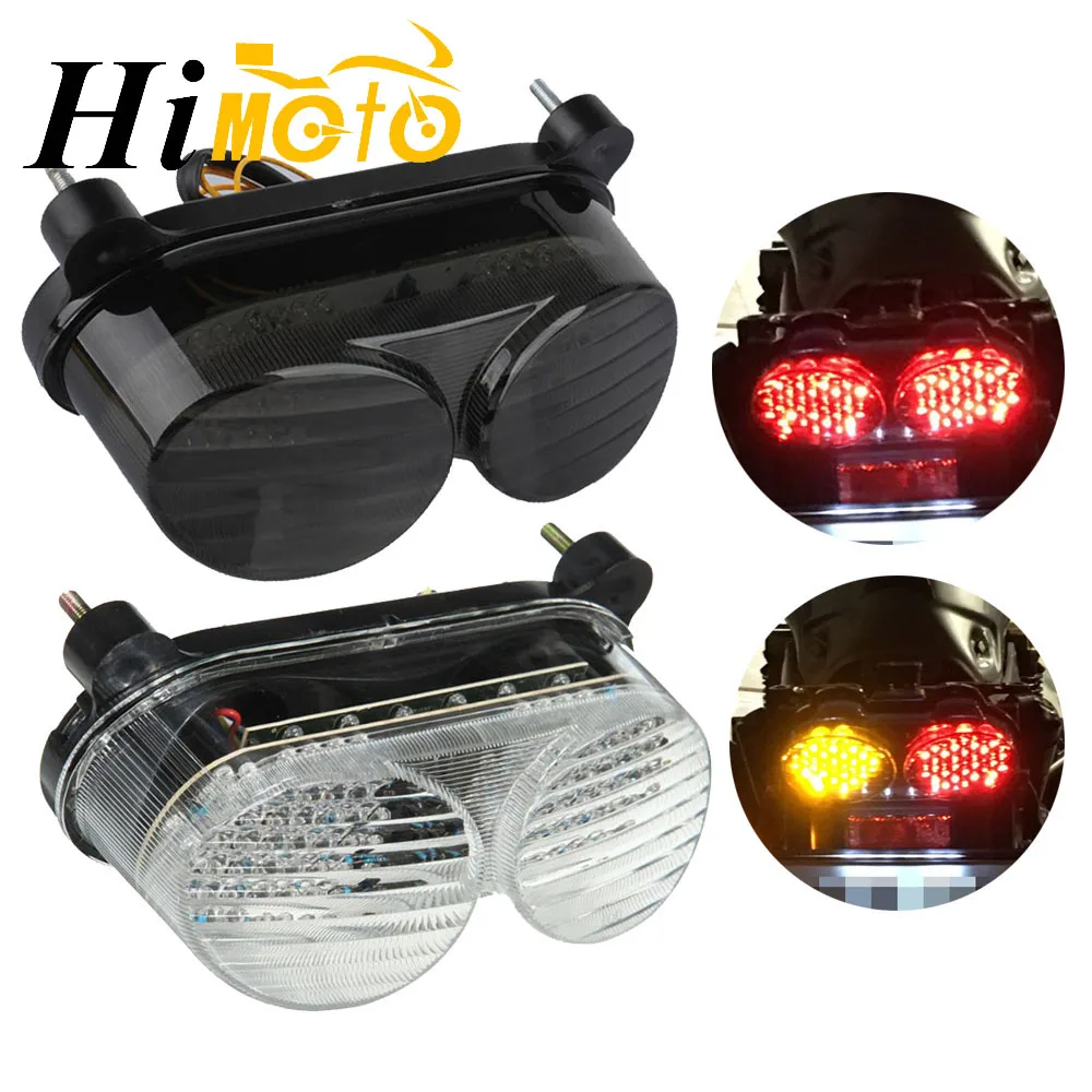 

Smoke Clear Lens Motorcycle LED Tail Light Integrated Brake Turn Signals Taillight For Kawasaki ZX6R ZX9R ZR7S ZX900 ZZR600