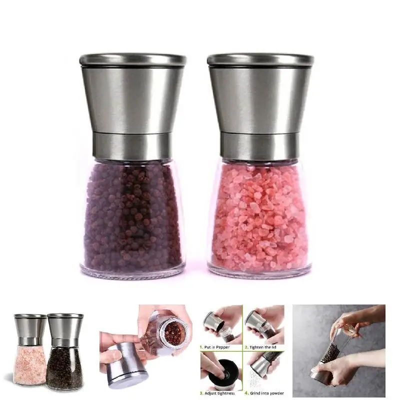 Buy 2pcs Salt and Pepper Mills Grinder Set Adjustable
