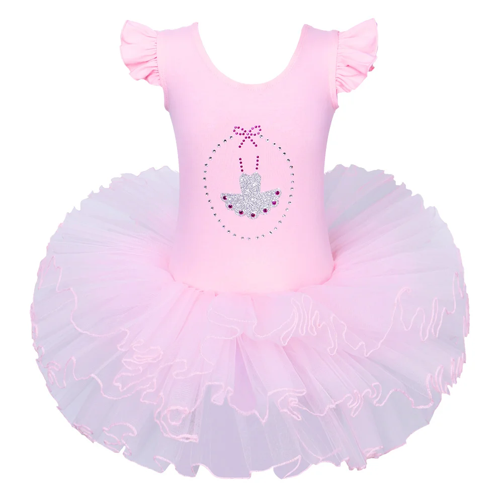 Детское балетное платье-трико с короткими рукавами для девочек платье-пачка розового/персикового/синего цвета для От 3 до 8 лет