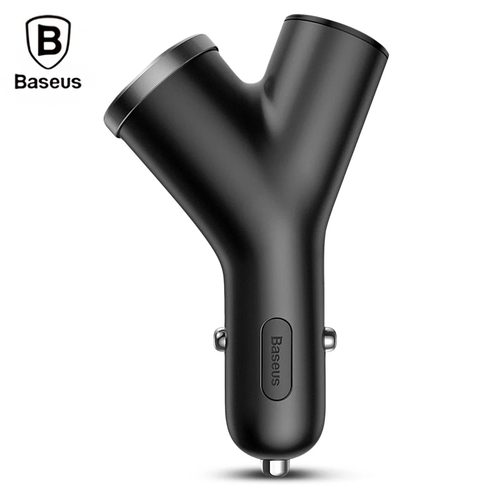 

BASEUS 3 in 1 Extended Vehicle Mounted Car Charger Dual USB +Cigarette Lighter For Three Devices 3.4A Quick Charging Car Adapter