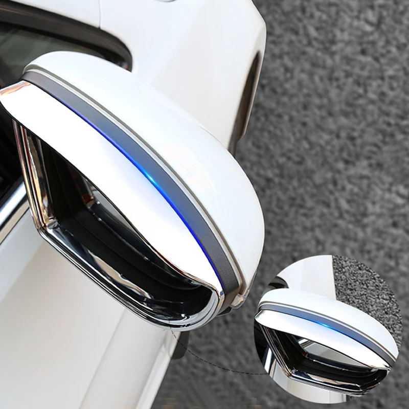 2pcs/set ABS Chrome Rear View Mirror Visor Rain Eyebrows Cover Trim For