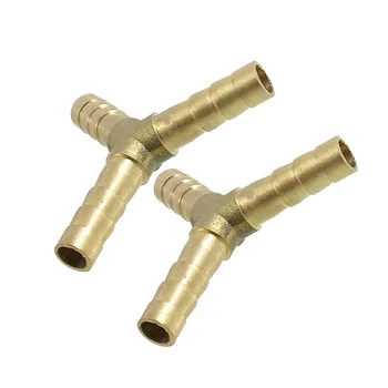 

2 Pcs Brass Y-Shape 3 Ways Hose Barb Fitting Adapter Coupling for 6mm Tube