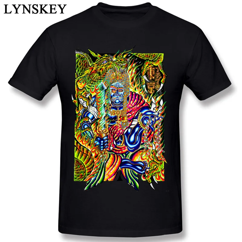 Slim Fit Casual Summer Fall Fudo Myoo AcalaCandarosana T-shirts 100% Cotton Round Neck Adult Tops Shirts Printing Sweatshirts black