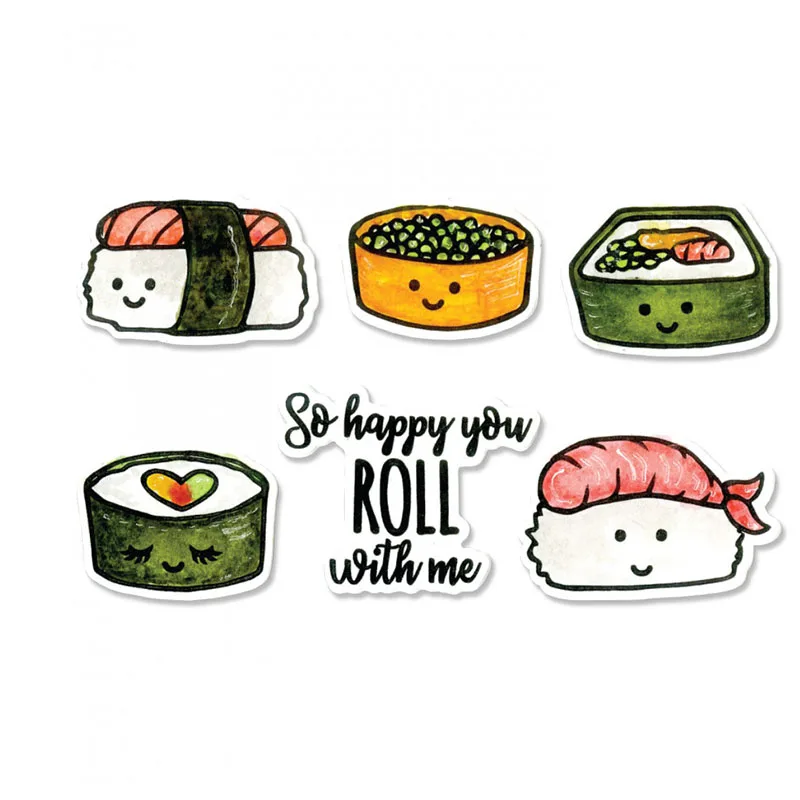 

Roll Sushi Time Metal Cutting Dies And Stamps Set For DIY Scrapbooking Embossing Paper Cards Making Decorative Crafts New 2018