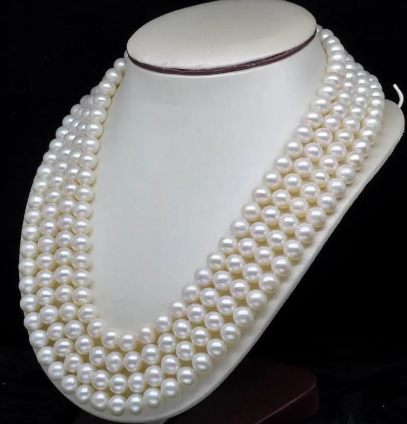 

huij 004103 Fine 4-Strand 7-8MM White Pearl Necklaces