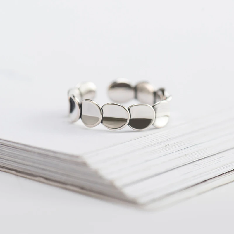 SHANICE Настоящее чистое 925 пробы Серебряное кольцо модное простое гладкое тонкое кольцо с слоями листьев кольцо на палец для женщин ювелирное изделие