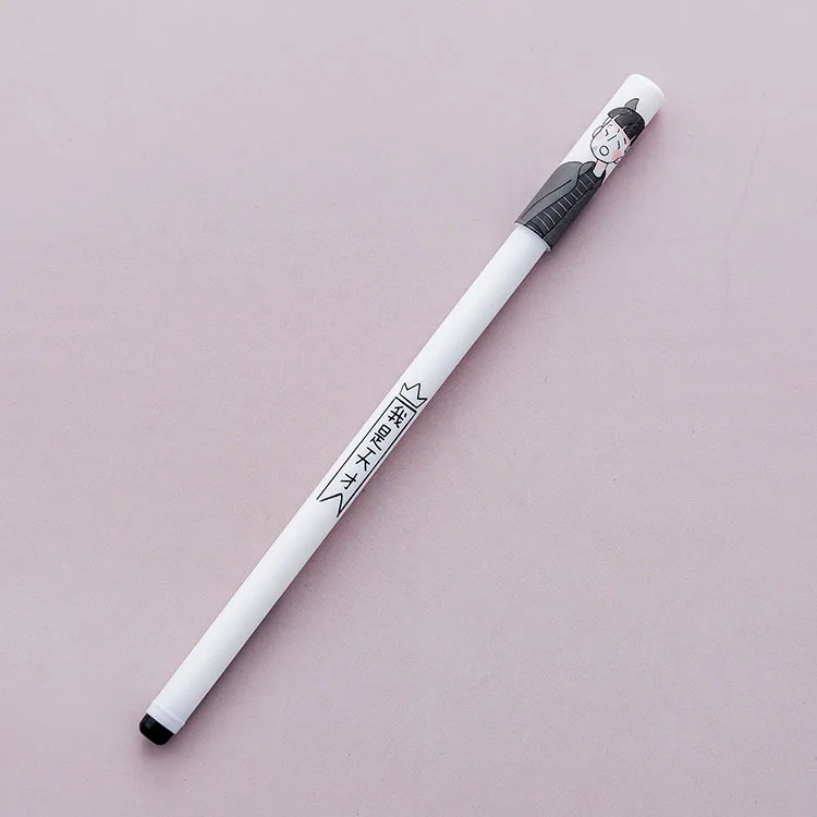 2 шт./лот новые творческие милый студент мастер Genius тонкий молодая 0,5 мм гелевая ручка подарок для офиса и школы канцелярские ручки E0485