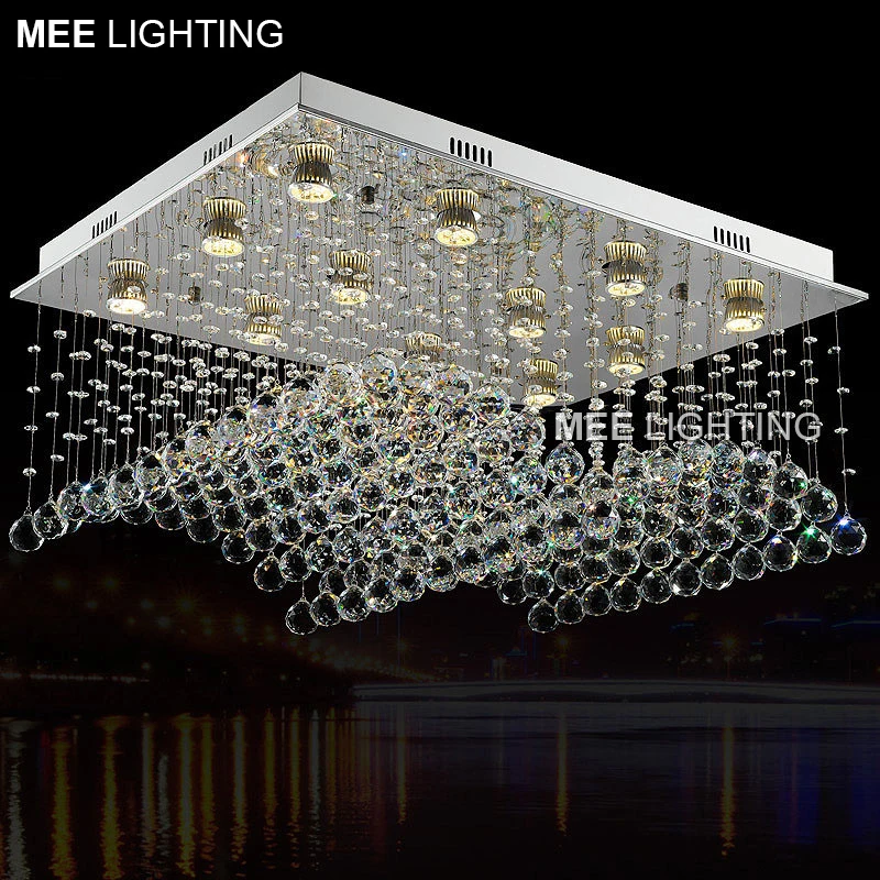 

High Quality K9Crystal chandelier GU10 Crystal luxurious lamp lighting fixture for Home Decoration Hotel Project for stair Foyer