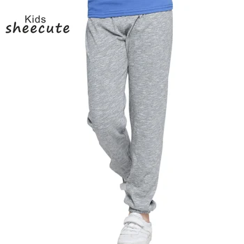 

SheeCute summer children's clothes candy color mid waist loose thin cotton girls pants kids boys causal wide leg pants 3-10Y