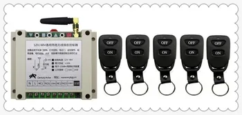 

New DC12V 24V 36V 48V 10A 2CH Remote Control Light Switch Relay Output Radio Receiver Module and 5pcs Belt buckle Transmitter