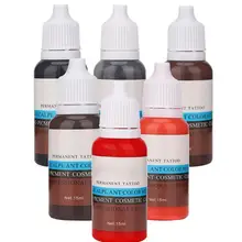 Краска для нанесения татуировки 15 мл/бутылка для бровей, губ, подводка для глаз Tattoo растительный пигмент постоянного пигментные чернила, инструмент для макияжа, Перманентный макияж, пигмент, профессиональное коричневое