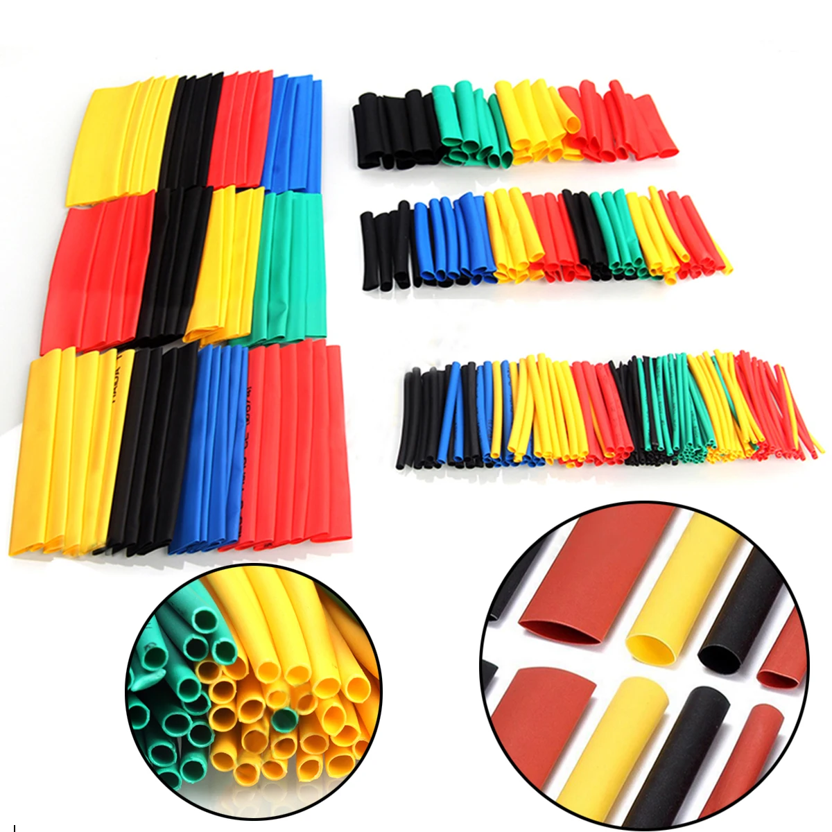 328pcs New Polyolefin 2:1 Heat Shrink Tubing Colorfull Electrical Wrap Wire Cable Sleeving Assortment kit set