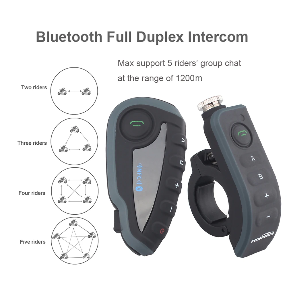 Новейший V8 Pro беспроволочный Bluetooth домофон мотоциклетный шлем гарнитура NFC дистанционное управление FM водонепроницаемый 5 всадников домофон