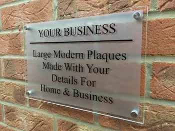 

Customize MODERN BUSINESS PLAQUE LARGE A4 HOUSE SIGN GLASS ACRYLIC OFFICE/COMMERCIAL