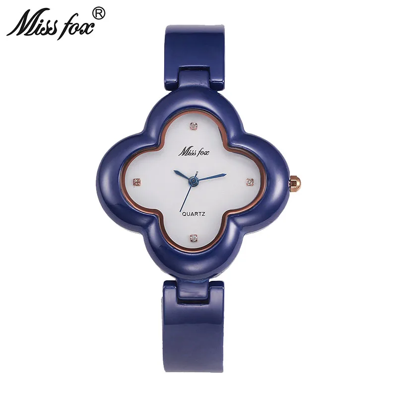 

Miss Fox Teenage Girls Watches 2017 Female Xfcs Blue Clover Ladies Wrist Watches Fashion Quartz Timepiece Women Ceramic Watch