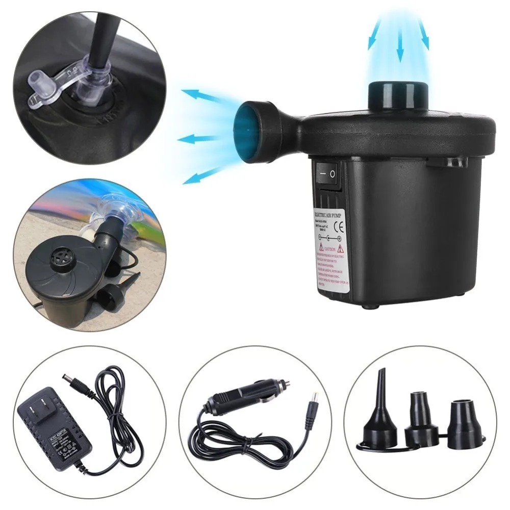 

Electric Air Pump Nickel-Cadmium Battery Inflatable Air Pump Inflate Deflate Pumps Car Inflator Electropump with 3 Nozzles