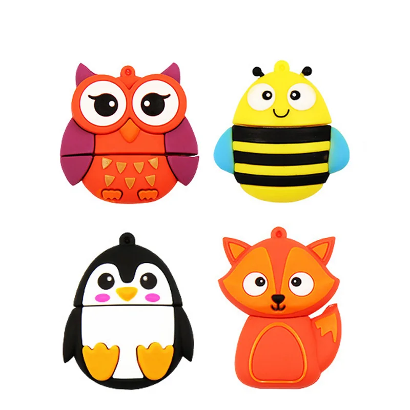 Cute Animal pendrive cartoon penguin owl usb flash drive 4GB 8GB 16GB 32GB 64GB pen drive fox U disk bee memory stick mini gift Cute Animal pendrive cartoon penguin owl usb flash drive 4GB 8GB 16GB 32GB 64GB pen drive fox U disk bee memory stick mini gift
