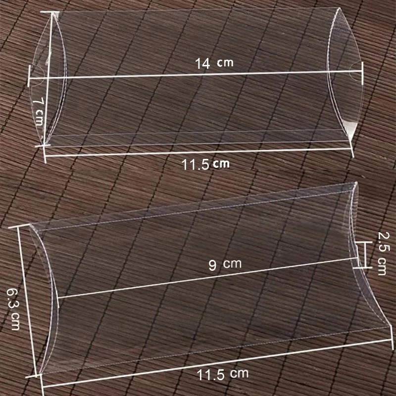 50 Pieces PET Plastic Pillow shape box packaging Transparent gift Size 25x63x135MM 0.98 x 2.48 5.31 inch | Дом и сад