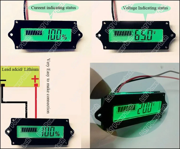 12 В 24 В, 36 В, 48 В литий-ионная батарея или индикатор питания батареи VRLA подходит для 1s до 15S литиевая батарея напряжение и измеритель тока