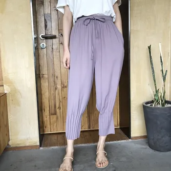 

2019 Women Casual Harem Loose Trousers For Women Women Elastic Waist Casual Pants 2019 Summer Pants
