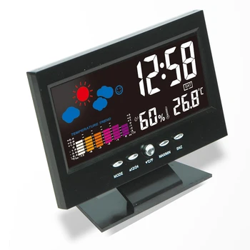 

Weather Station Alarm Clock Hygrometer Termometro Digital Barometer Colorful Thermometer Calendar Clock Desk LCD Display