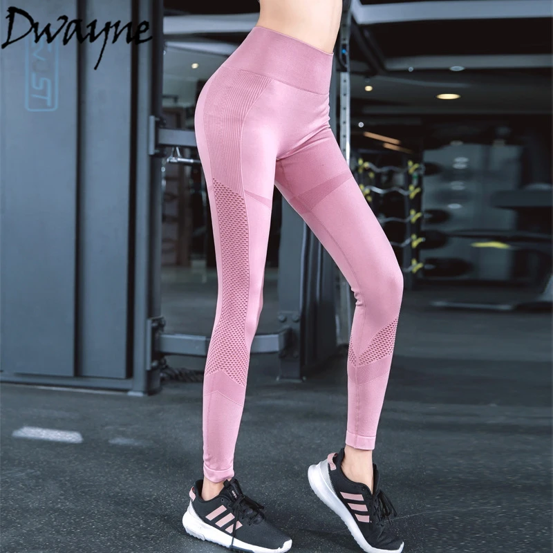 

2019 Sport Leggings High Waist Sports Pants Gym Clothes Running Training Tights Women Sports Leggings Fitness Yoga Pants S-L