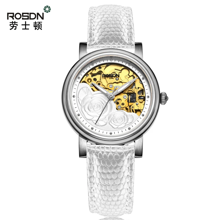 ROSDN 2016 Mechanical leather Watch Women s Waterproof Watch Fashion Brand Luxury Watch Girl Watches Top