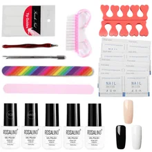 ROSALIND наборы для гелевых ногтей с инструментами Полупостоянный УФ-гель для ногтей Набор для маникюра Гибридный гвоздь искусство верхнее основание пальто праймер