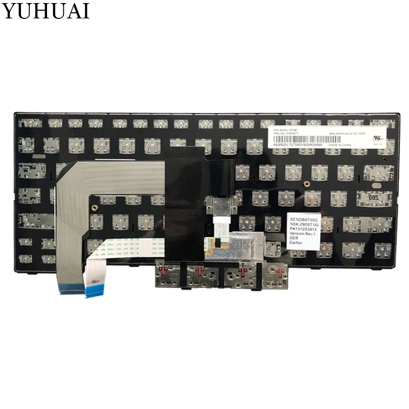 Немецкая клавиатура ноутбука для Lenovo IBM ThinkPad T470 Клавиатура для ноутбука с греческой раскладкой черный без подсветки