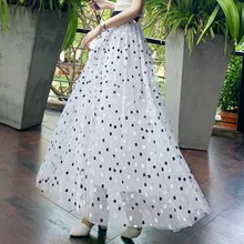 Новая юпе Тюль точка Женская юбка пачка Femme Лето Весна 9Sk0031