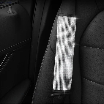 

Bling Car Shoulder Pad Interior Strap SUV For Jeep Rhinestone Seat Belt Replacement For Car Useful Accessories