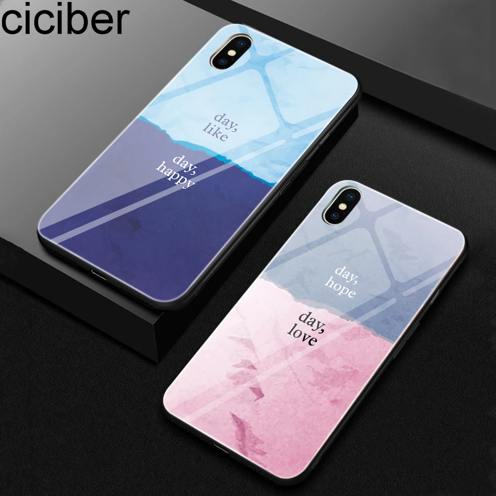Ciciber новая мода для Iphone X XR XS MAX 6 6S 7 8 Plus чехлы из стекла задняя крышка день Надеюсь