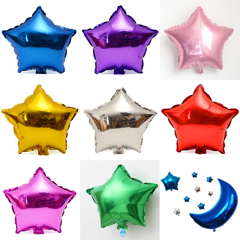 

5 PCS Market hotel big 10 inch Five-pointed star Aluminum foil balloon wedding birthday party wedding supplies air ballons D20