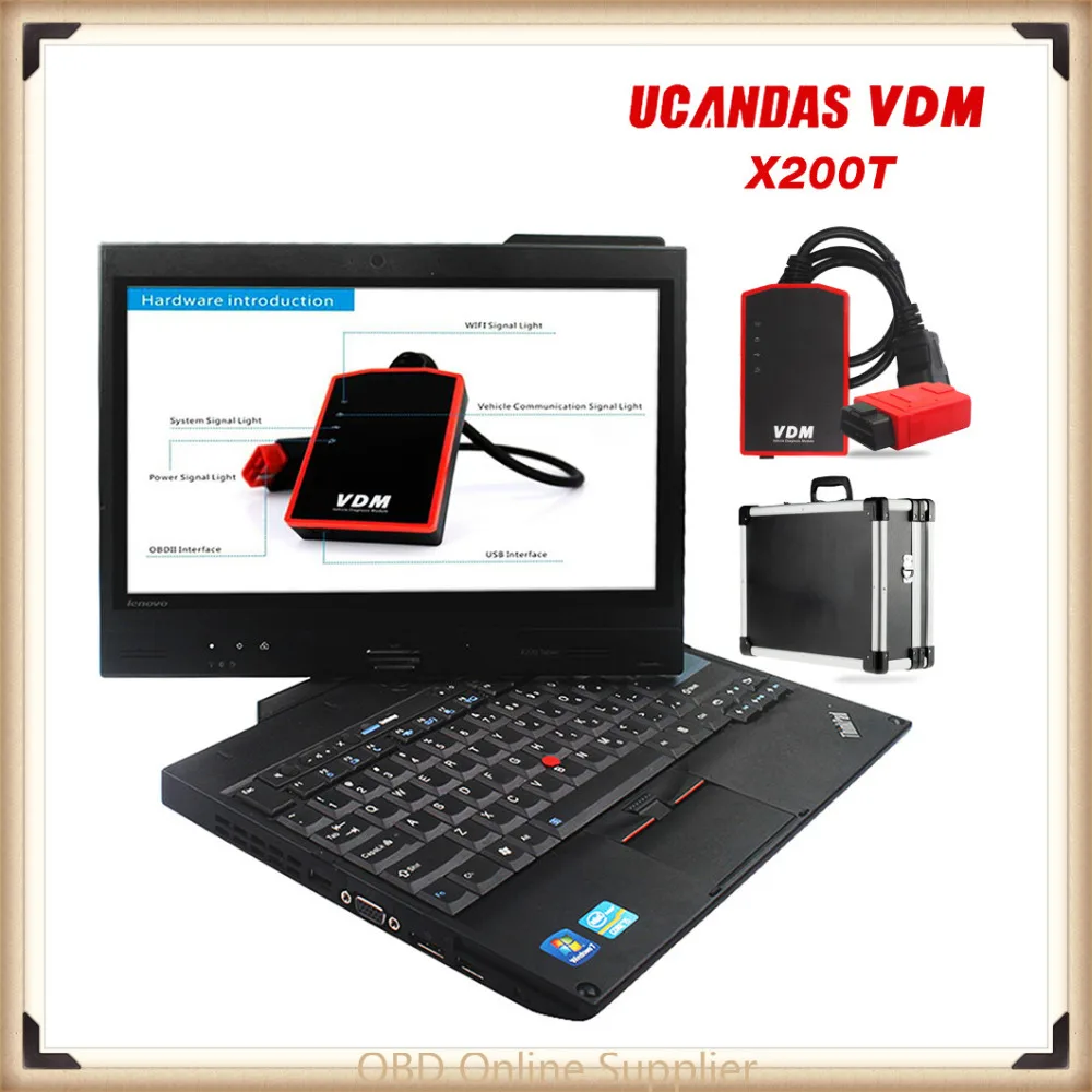Оригинальный Автомобильный диагностический сканер ВДМ UCANDAS v3.9 с Lenovo X200T