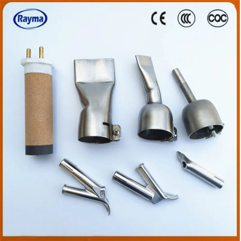 

free shipping 1600w heating element with speed welding tips flat welding nozzle and round nozzle for hot air welder total 7 pcs